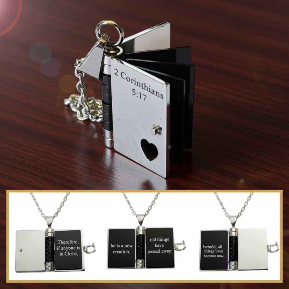 Customizable Scripture Pages Book Necklace