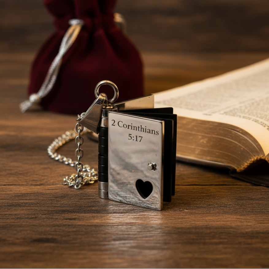 Customizable Scripture Pages Book Necklace