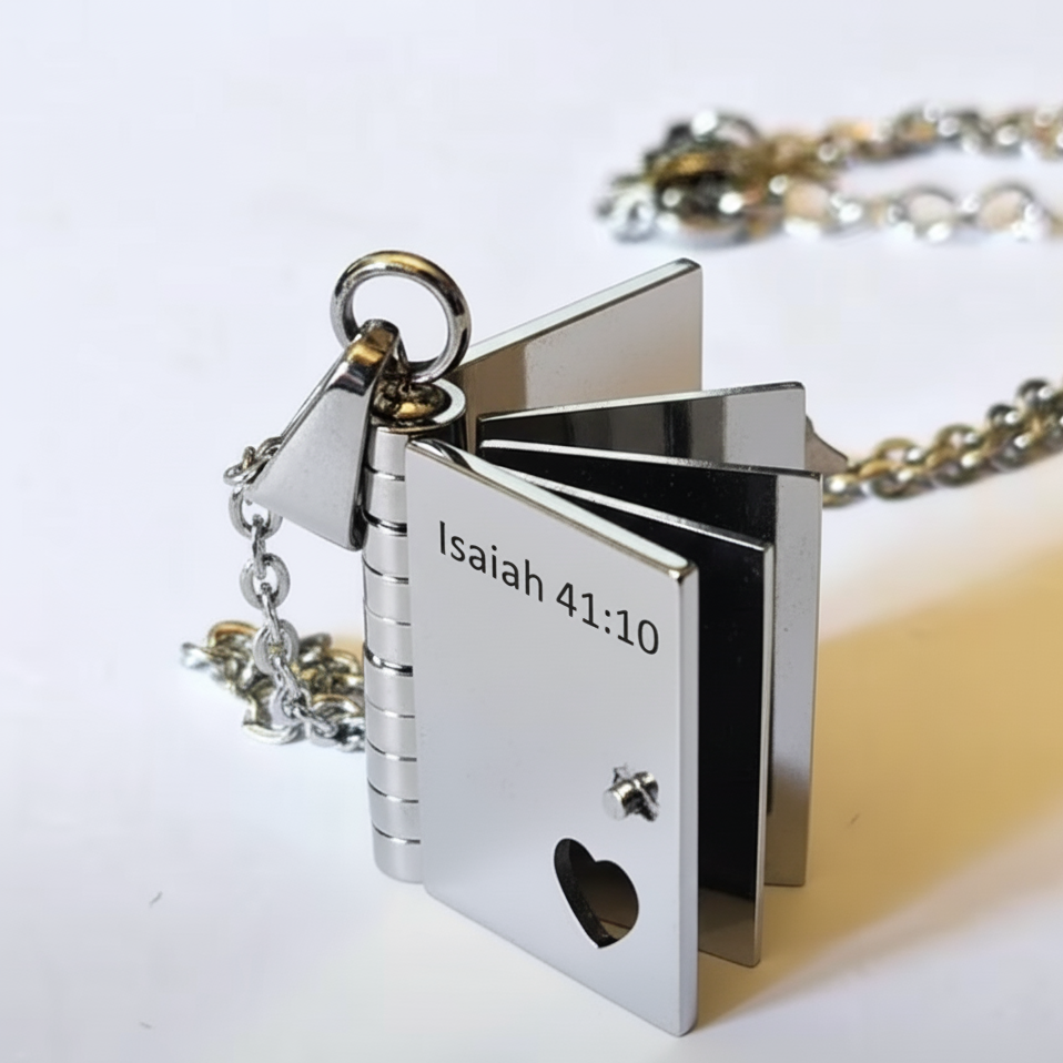 Customizable Scripture Pages Book Necklace